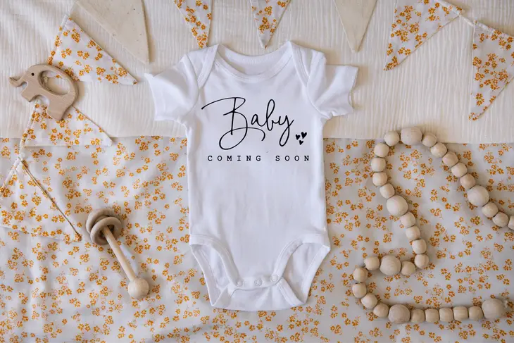 Baby Coming Soon Pregnancy Announcement Onesie – Sage Maternity Boutique