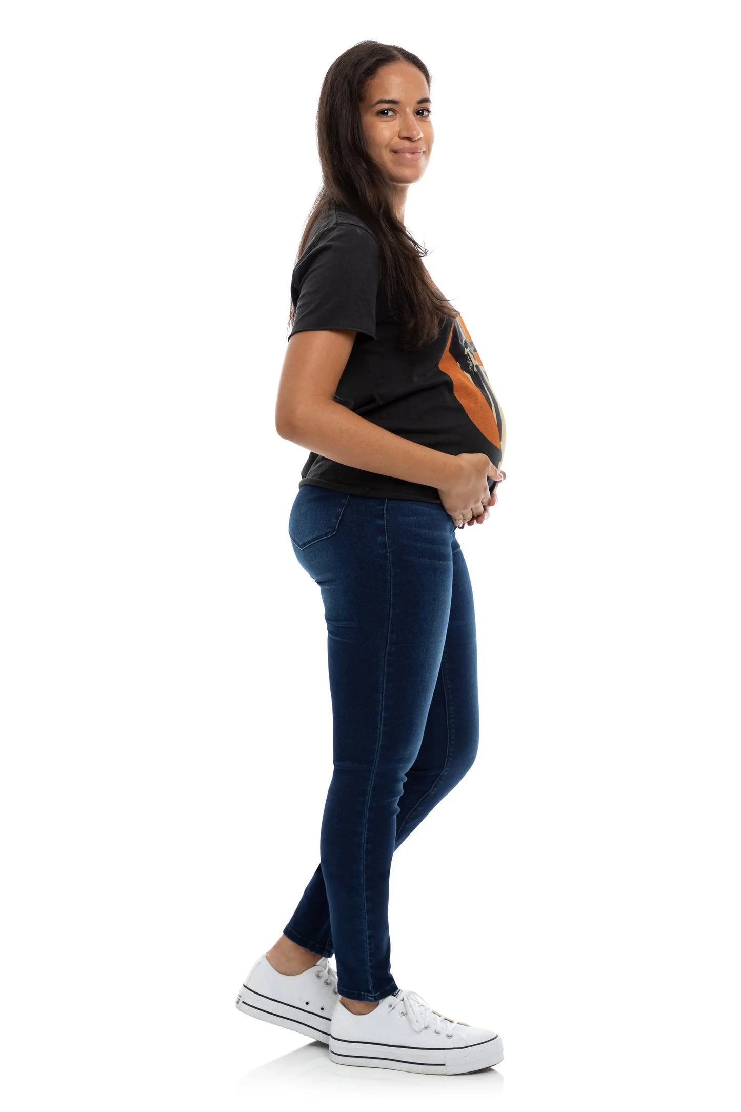 Maternity 32" Butter Skinny W/ Bellyband In White