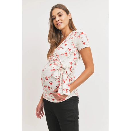 Floral Wrap Maternity Nursing Top