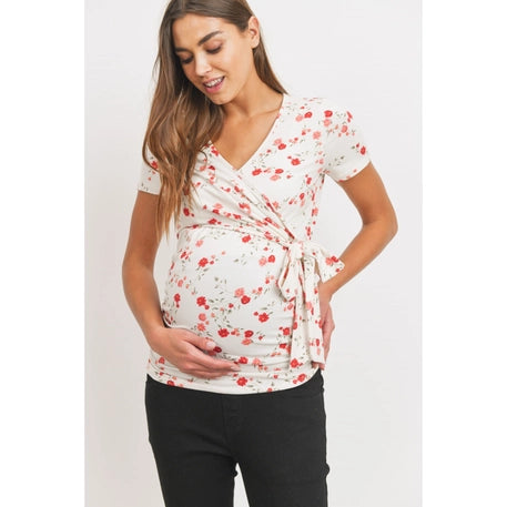 Floral Wrap Maternity Nursing Top