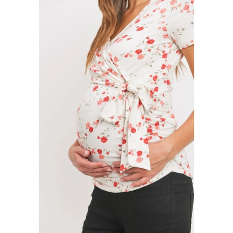 Floral Wrap Maternity Nursing Top