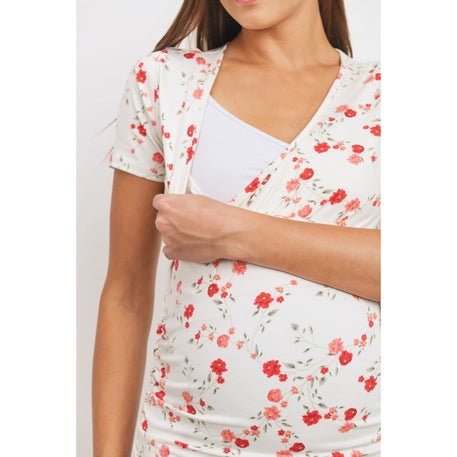 Floral Wrap Maternity Nursing Top