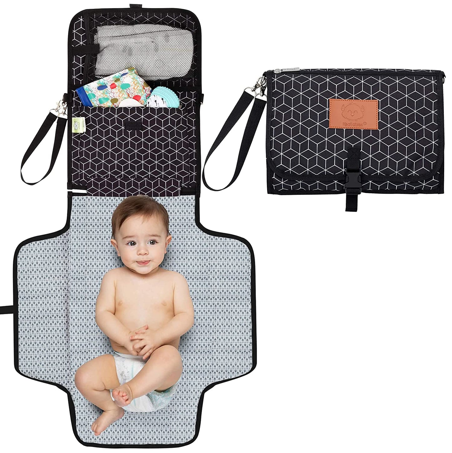 Ezee Diaper Mat (Black Geo)