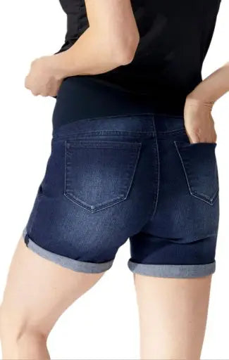 1822 Denim Maternity shorts w/bellyband in Marco