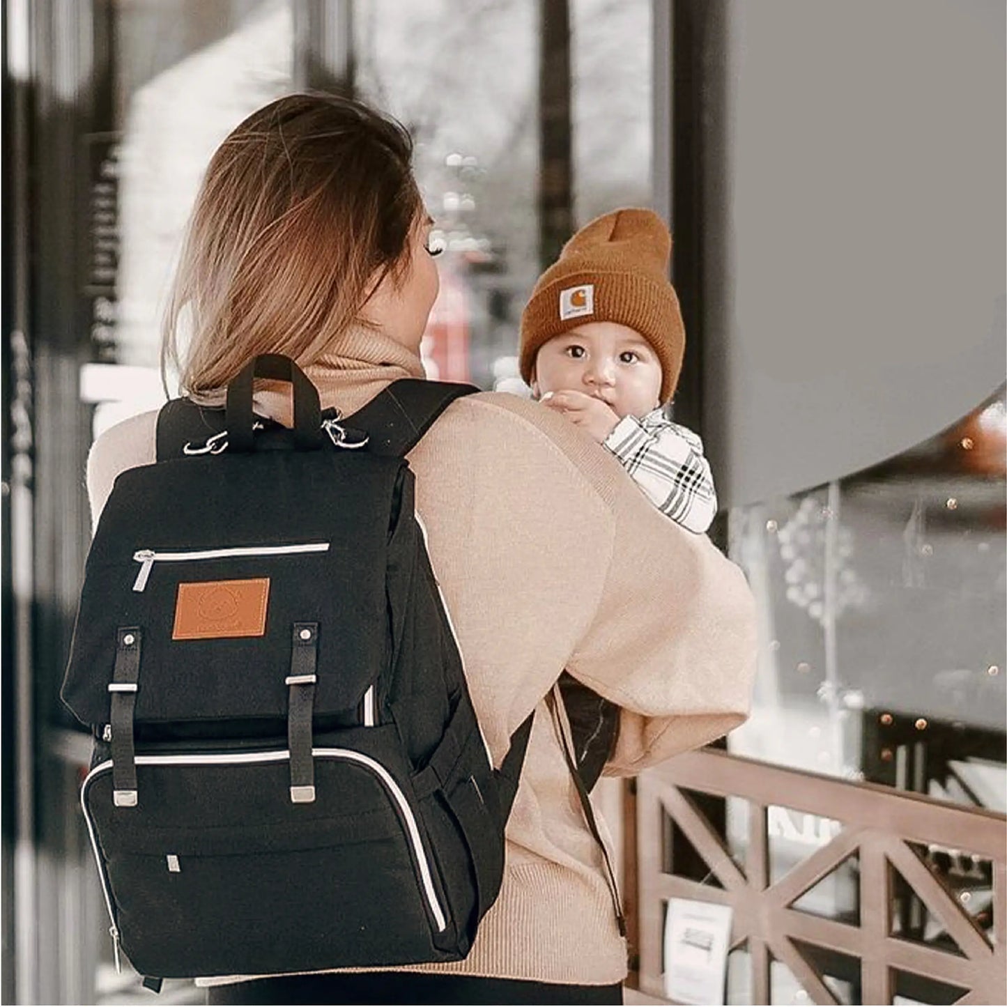 Explorer Diaper Backpack with Changing Pad (Trendy Black)