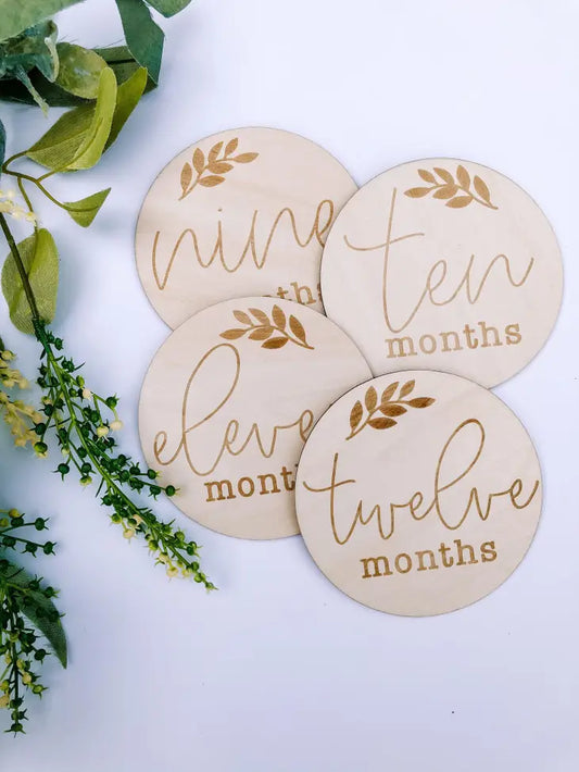 Wooden Monthly Milestone Discs 13 PC Set