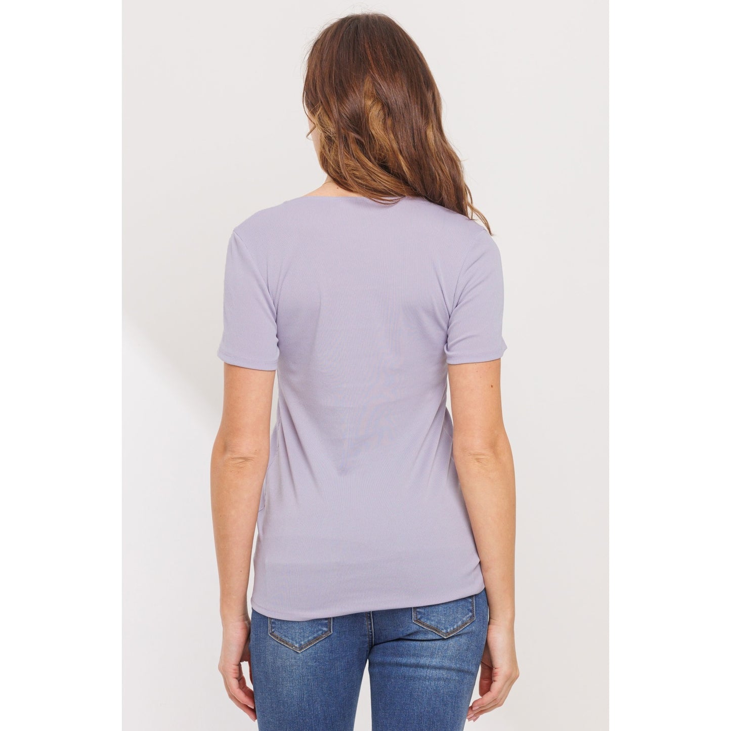 Lavendar Sweetheart Neckline Maternity Top