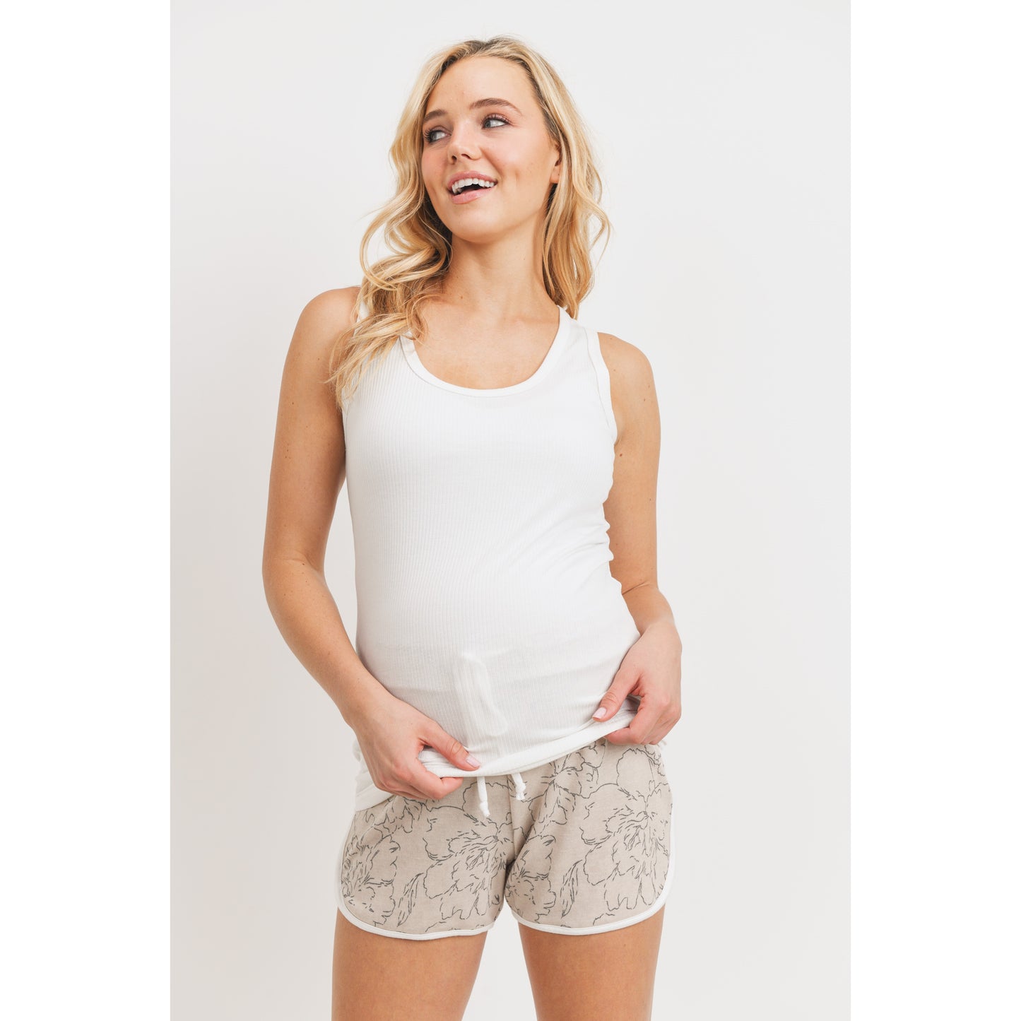 Solid Rib Maternity Basic Tank Top