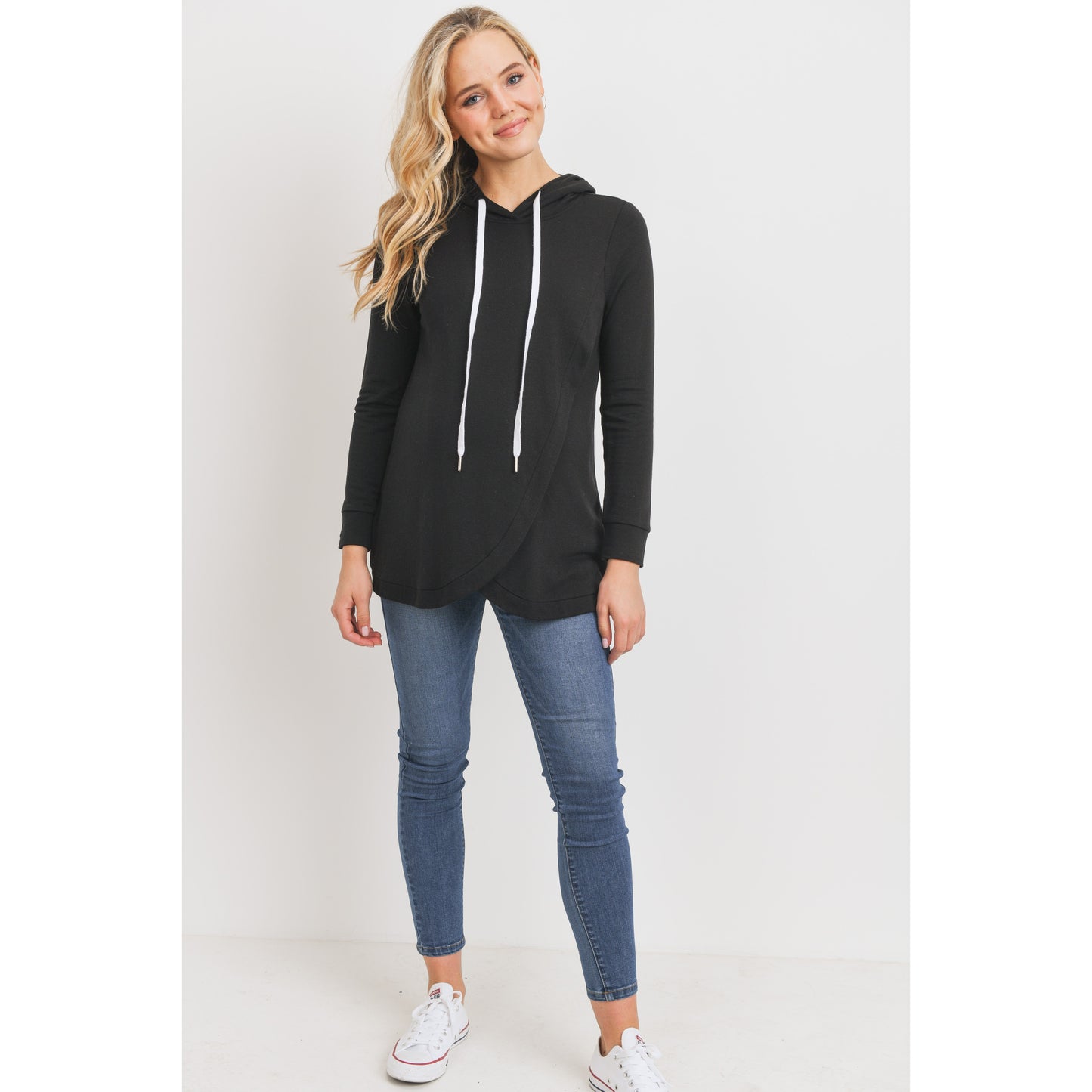 Black Terry Maternity Nursing Hoodie