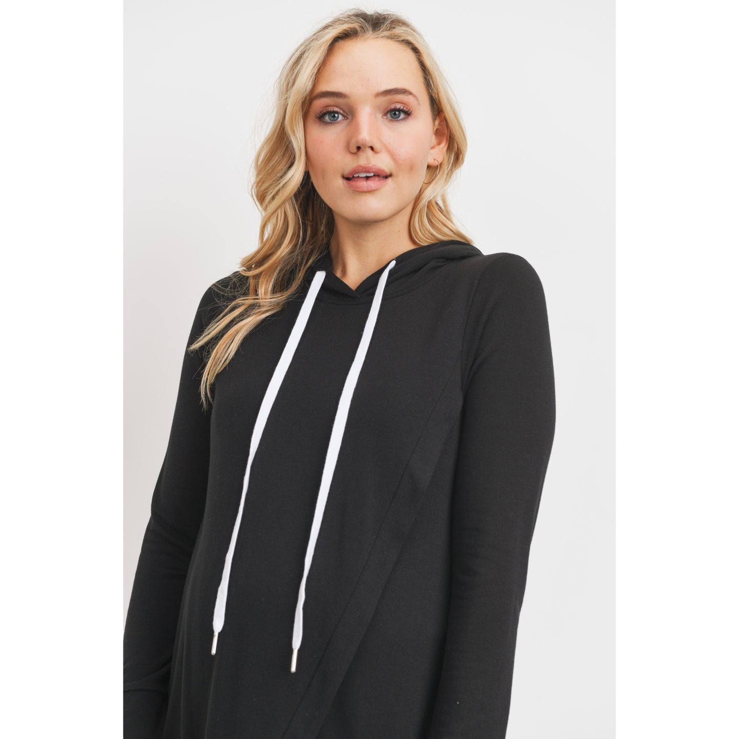 Black Terry Maternity Nursing Hoodie