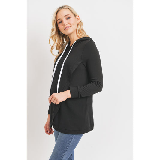 Black Terry Maternity Nursing Hoodie