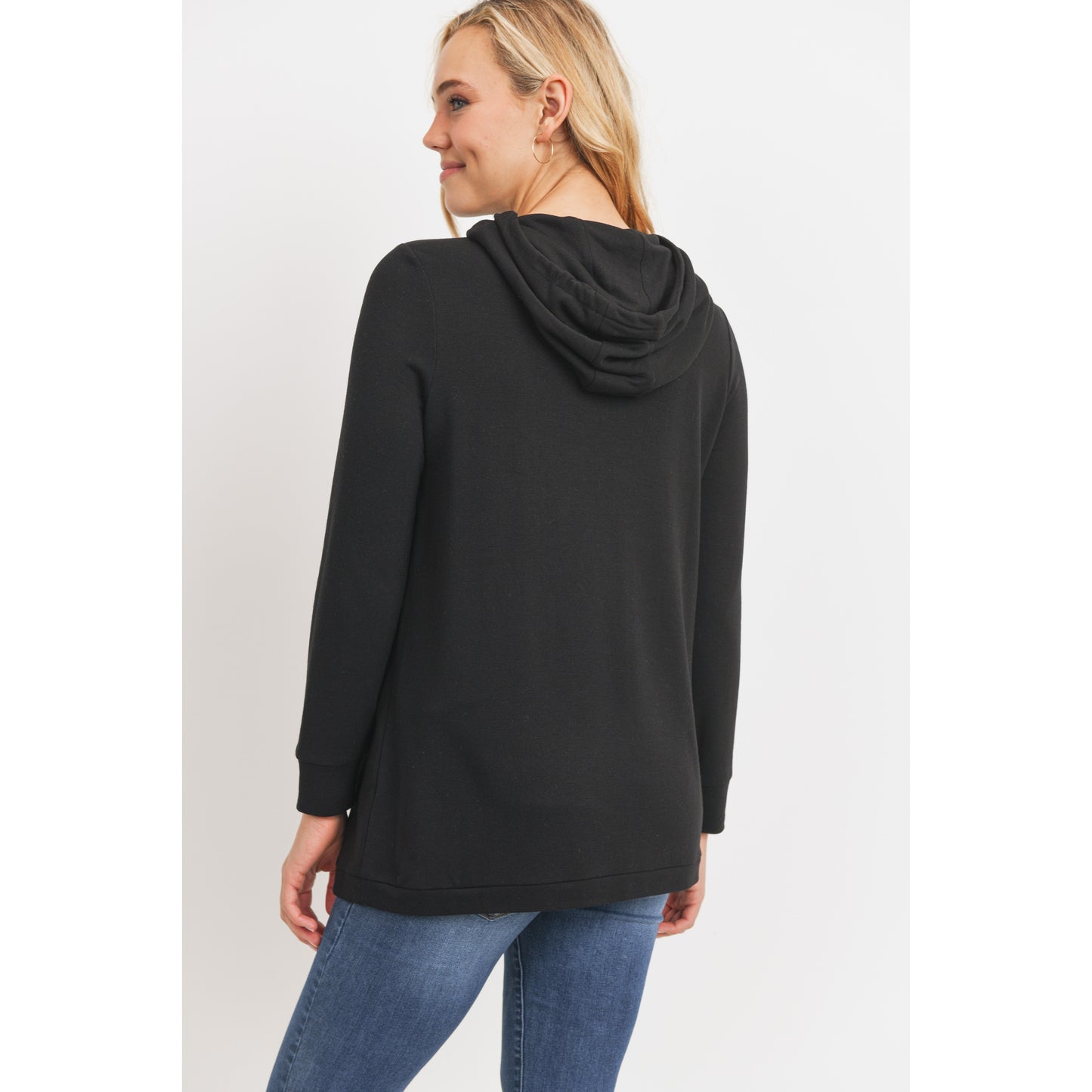 Black Terry Maternity Nursing Hoodie