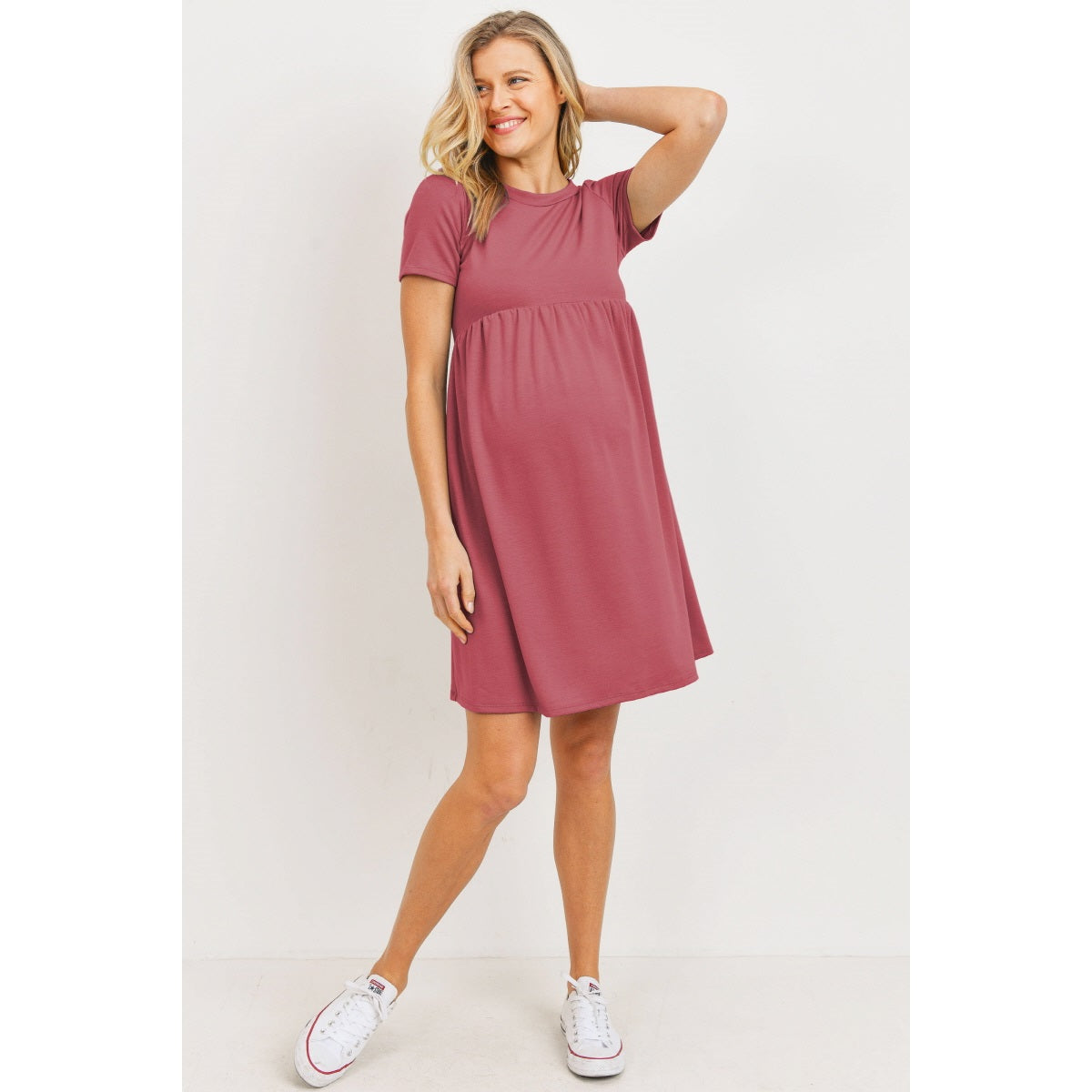 French Terry Babydoll Maternity T-Shirt Dress