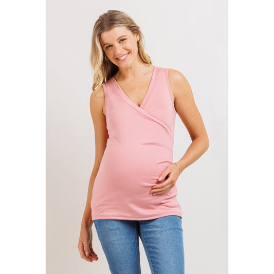 Side Ruching Maternity and Nursing Tank Top