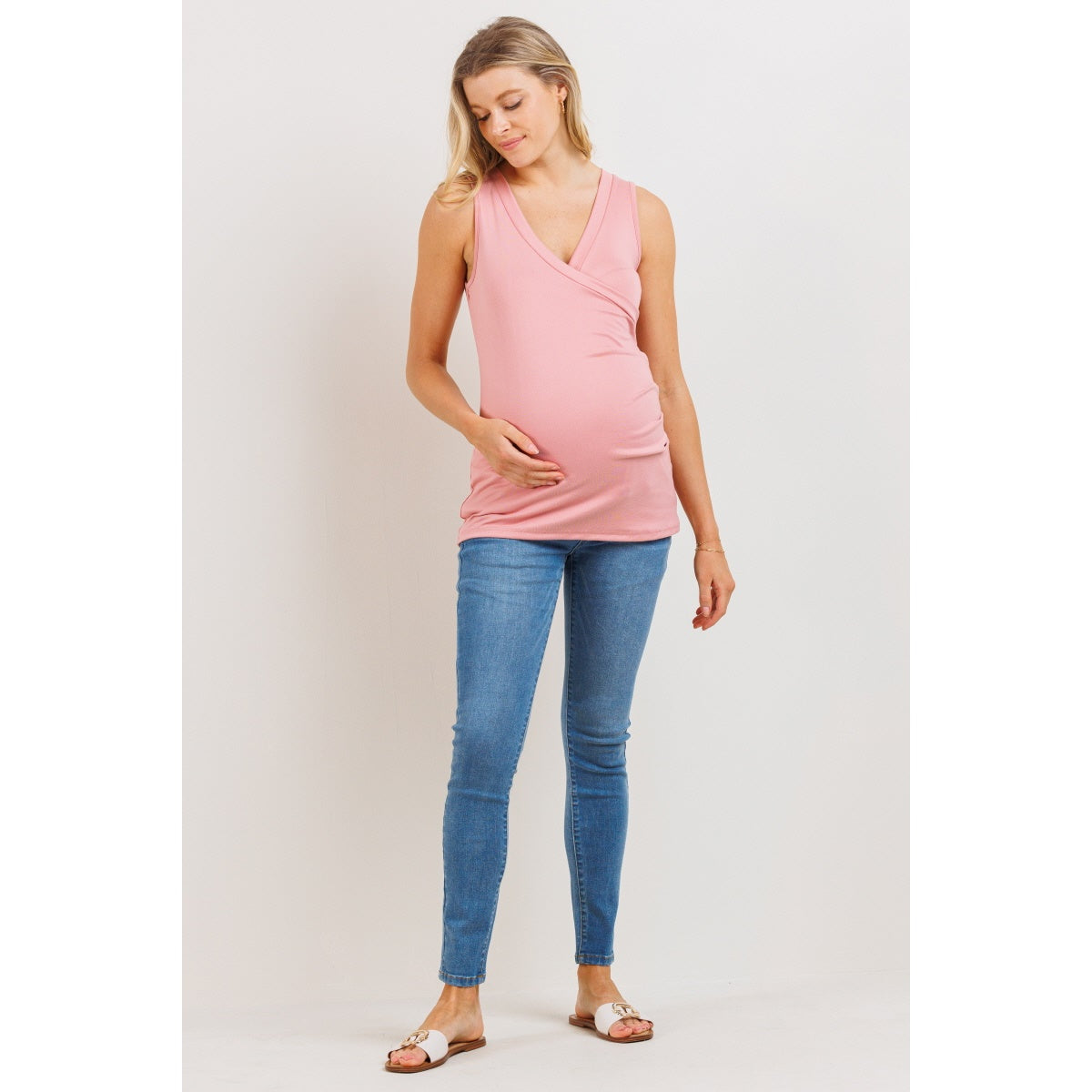 Side Ruching Maternity and Nursing Tank Top